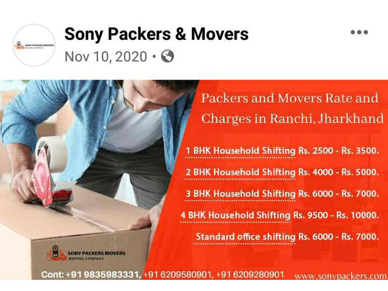 Sony Packers and Movers - Ranchi